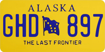 AK license plate GHD897