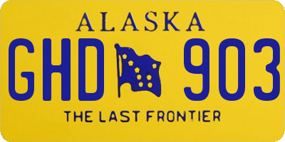 AK license plate GHD903