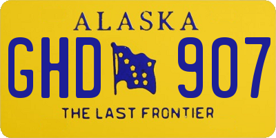 AK license plate GHD907