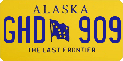 AK license plate GHD909