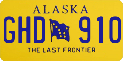 AK license plate GHD910
