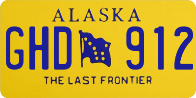 AK license plate GHD912