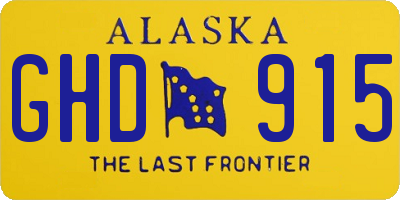 AK license plate GHD915
