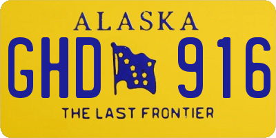 AK license plate GHD916