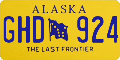 AK license plate GHD924