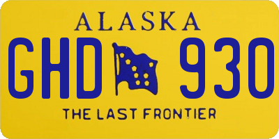AK license plate GHD930