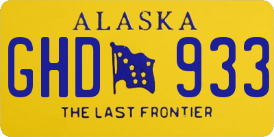 AK license plate GHD933