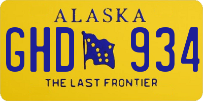 AK license plate GHD934