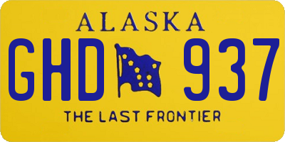 AK license plate GHD937