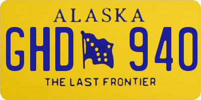AK license plate GHD940
