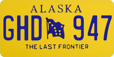 AK license plate GHD947