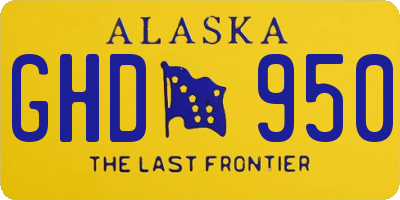AK license plate GHD950