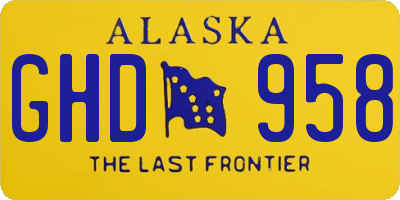 AK license plate GHD958