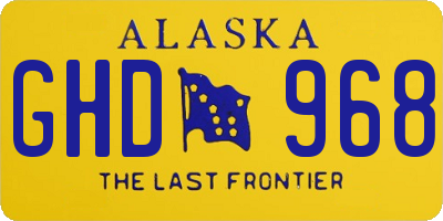 AK license plate GHD968
