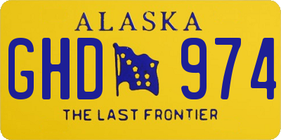 AK license plate GHD974