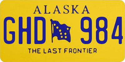 AK license plate GHD984
