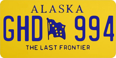 AK license plate GHD994