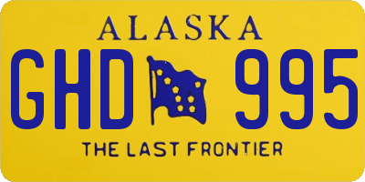 AK license plate GHD995