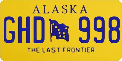 AK license plate GHD998