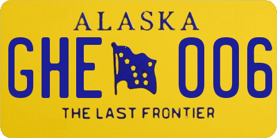 AK license plate GHE006