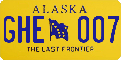 AK license plate GHE007