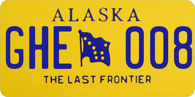 AK license plate GHE008