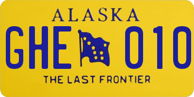 AK license plate GHE010
