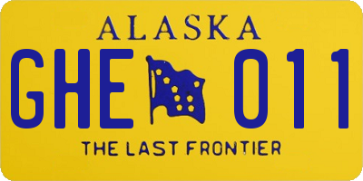 AK license plate GHE011