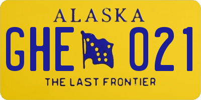 AK license plate GHE021