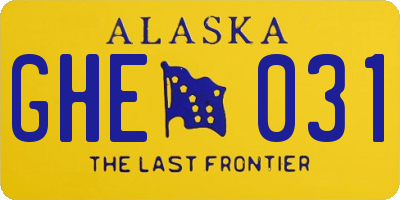 AK license plate GHE031