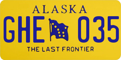 AK license plate GHE035