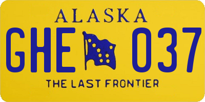 AK license plate GHE037