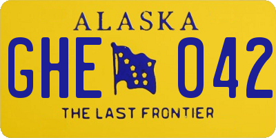AK license plate GHE042