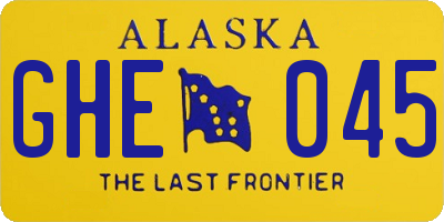 AK license plate GHE045