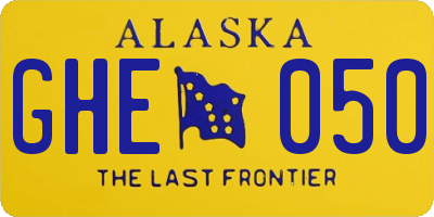 AK license plate GHE050