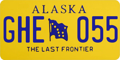 AK license plate GHE055