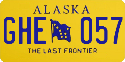 AK license plate GHE057
