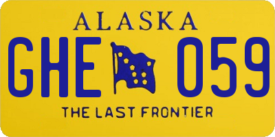 AK license plate GHE059