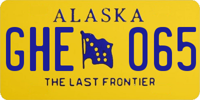 AK license plate GHE065
