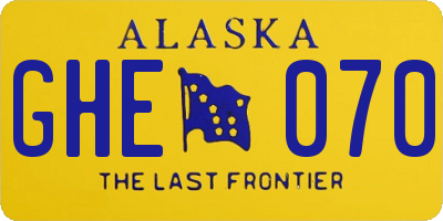 AK license plate GHE070