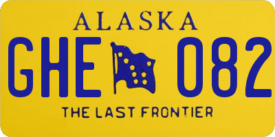 AK license plate GHE082