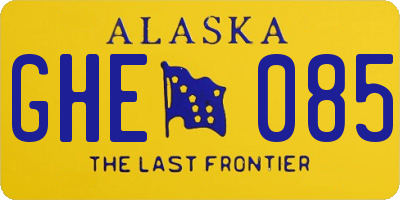 AK license plate GHE085