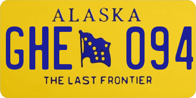 AK license plate GHE094