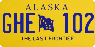 AK license plate GHE102