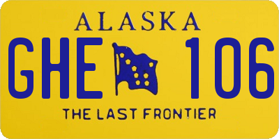AK license plate GHE106