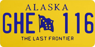 AK license plate GHE116