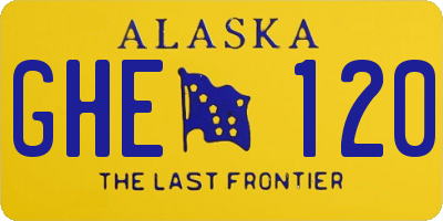 AK license plate GHE120