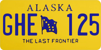 AK license plate GHE125