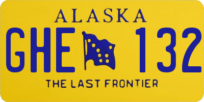 AK license plate GHE132