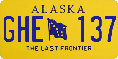 AK license plate GHE137
